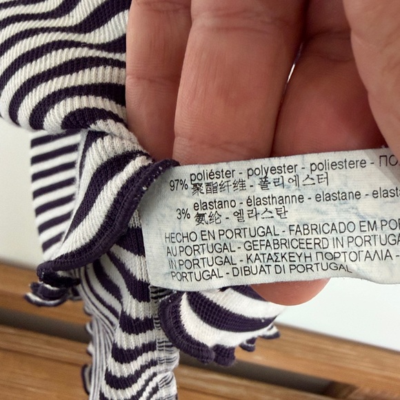 Zara girls Black and White Striped Short Sleeve Tee size 11/12 - Picture 5 of 5